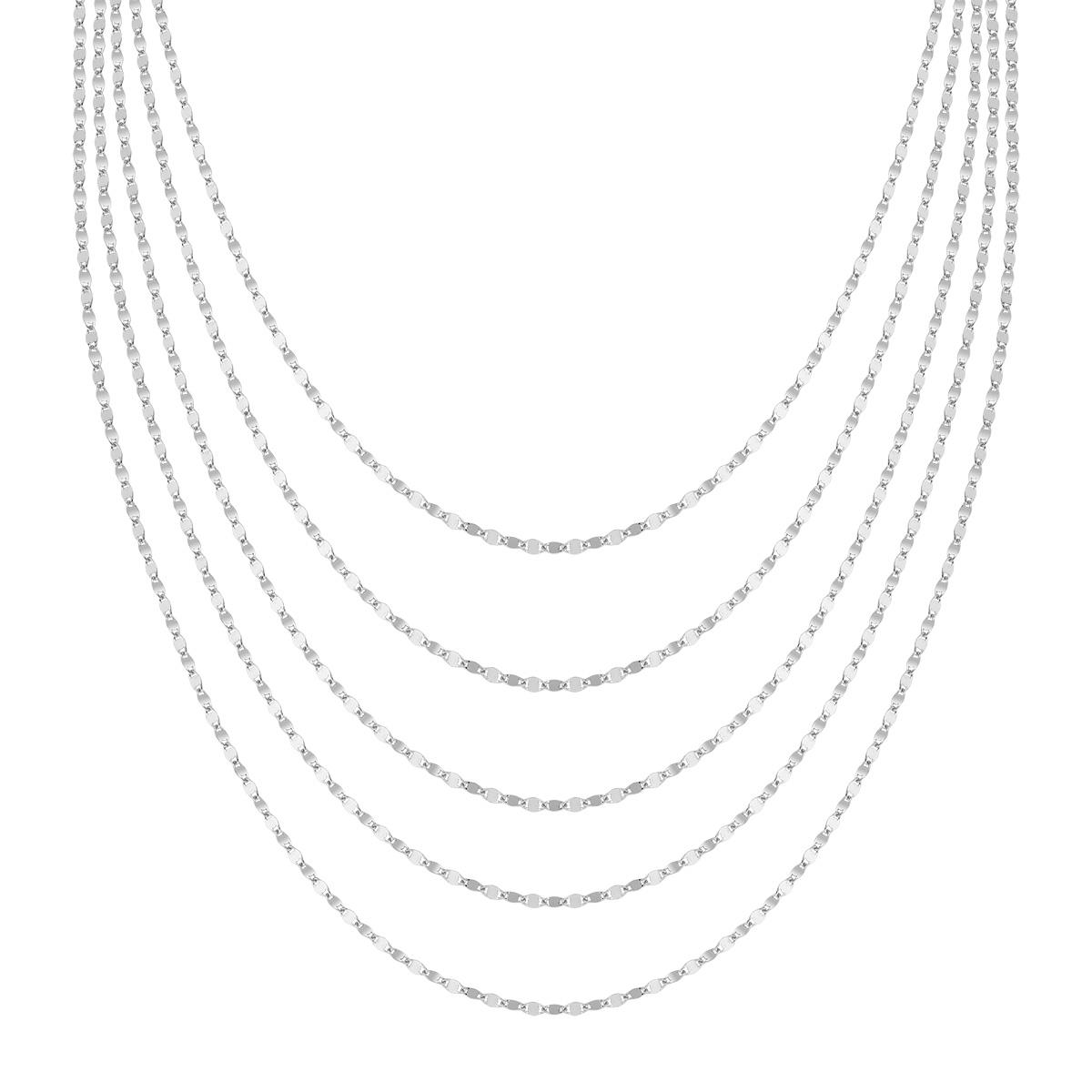 Collana Multifilo Piatta Rodio - Amen Collection Ref. CLMFSP5B - AMEN