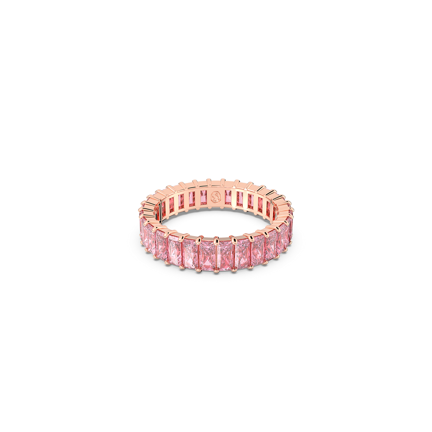 Swarovski - Anello Matrix, Taglio baguette, Rosa, Placcato color oro rosa Ref. 5648289 - SWAROVSKI