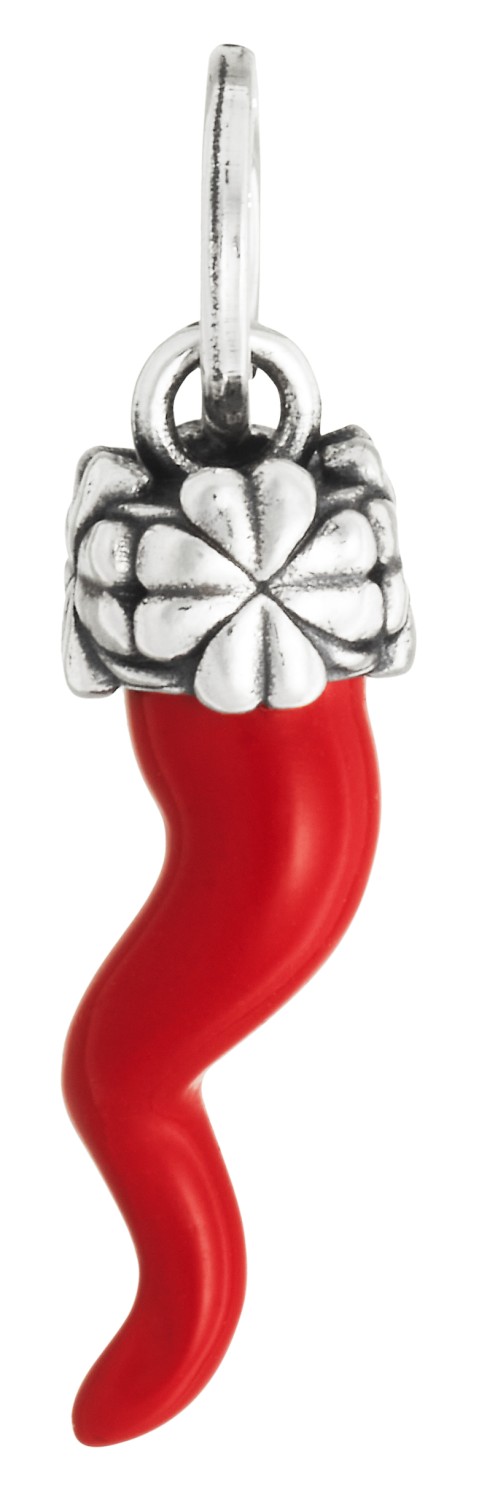 Giovanni Raspini - Charm Corno rosso Quadrifogli piccolo Ref. 12476 - GIOVANNI RASPINI