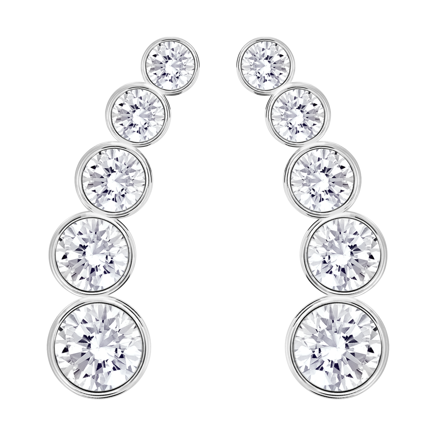 Swarovski - Orecchini Harley, Bianco, Placcato rodio Ref. 5528502 - SWAROVSKI