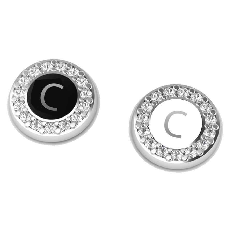 Orecchini Dvccio - Lettera C collezione Black Swan Ref. ZXODAB/W-C - DUCCIO