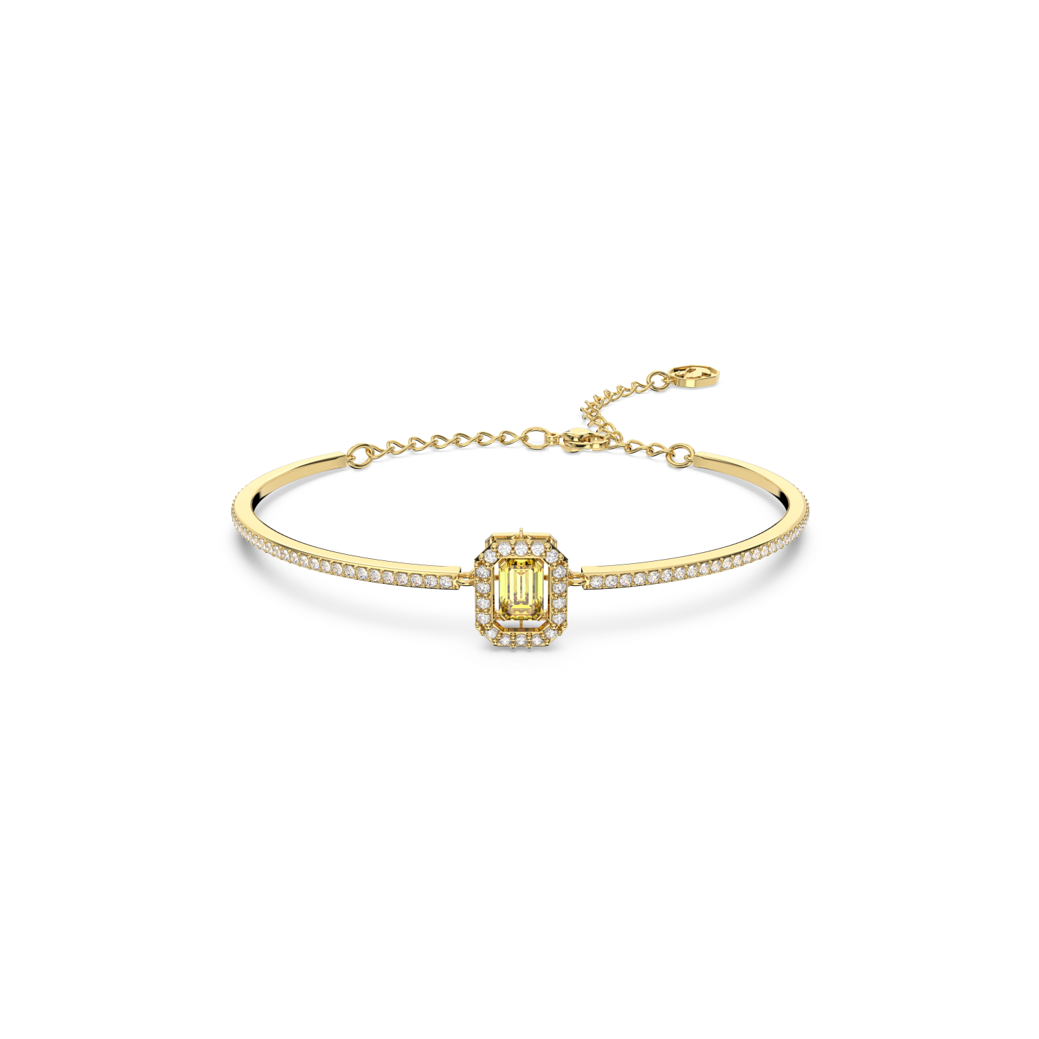 Swarovski - Bracciale rigido Millenia, Taglio ottagonale, Pavé, Giallo, Placcato color oro Ref. 5638488 - SWAROVSKI