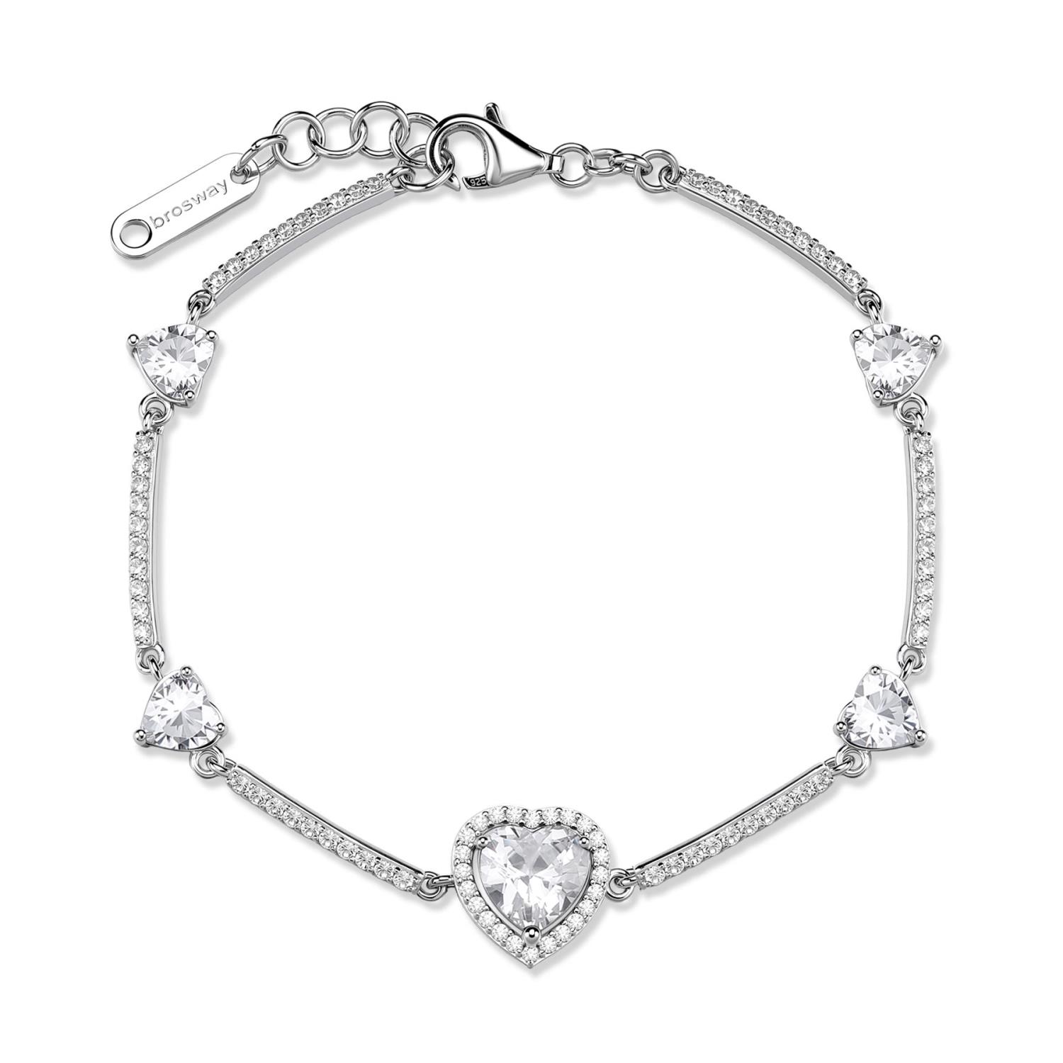 Brosway - Bracciale FANCY in argento 925/1000 rodiato, con cuori e cubic zirconia white Ref. FIW164 - BROSWAY