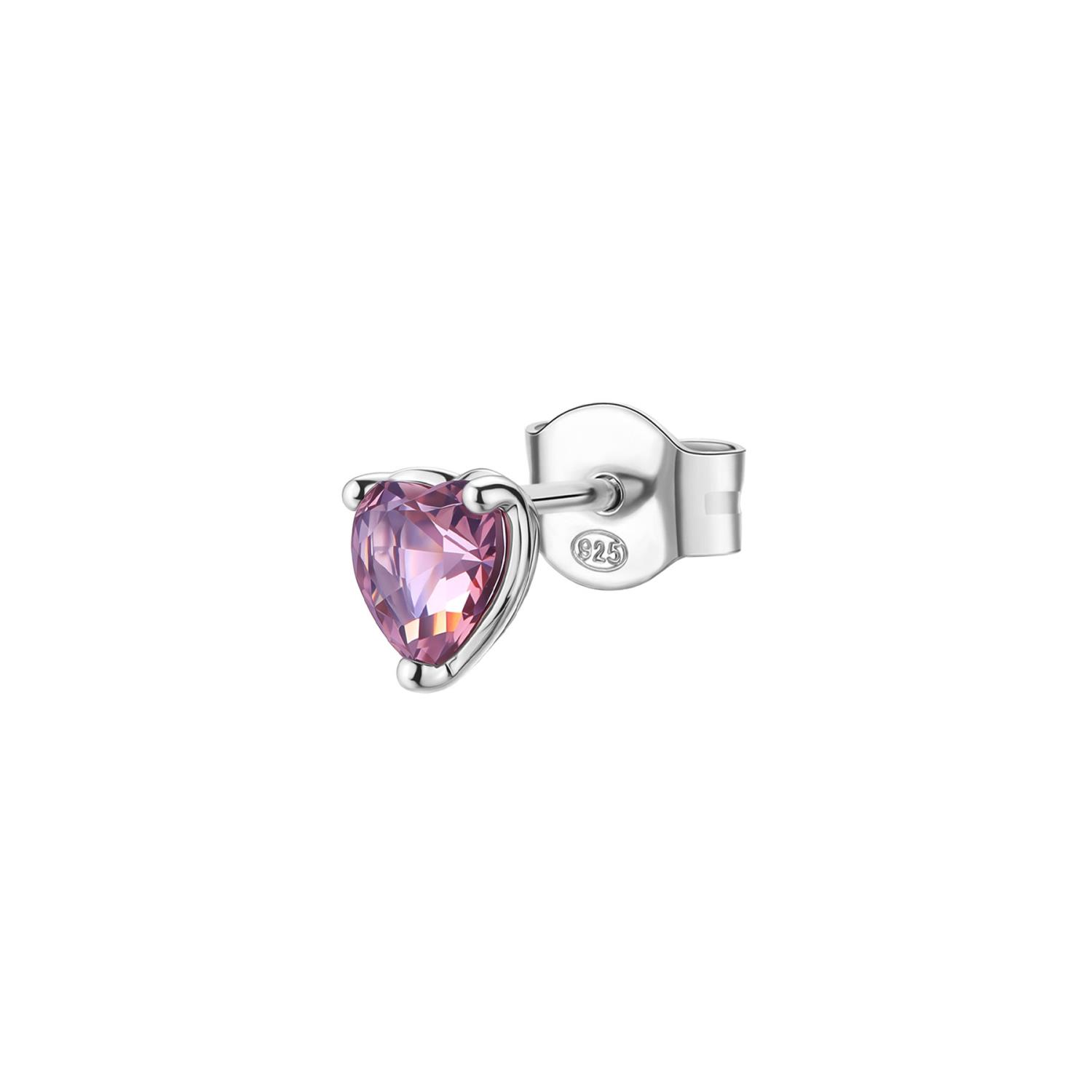 Brosway - Orecchino lobo FANCY in argento 925/1000 rodiato e cubic zirconia vintage rose, forma cuore Ref. FTP09 - BROSWAY