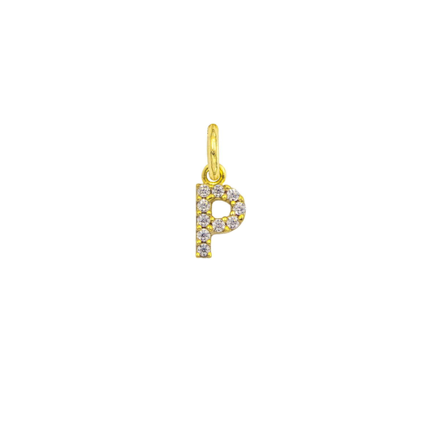 Charm Lettera P in Oro 9 Kt e Zirconi  Ref. A0546G9 - FACCO
