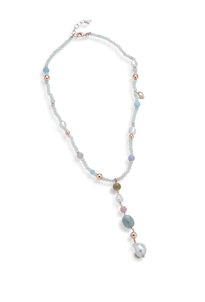 Le Lune Gioielli - Collana in "New Jade" con Perle Ref. LGNK223 - LE LUNE