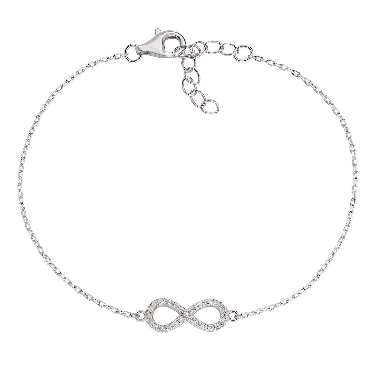Bracciale "Infinito" in Argento con Zirconi - Amen Collection Ref. BRINBBZ - AMEN