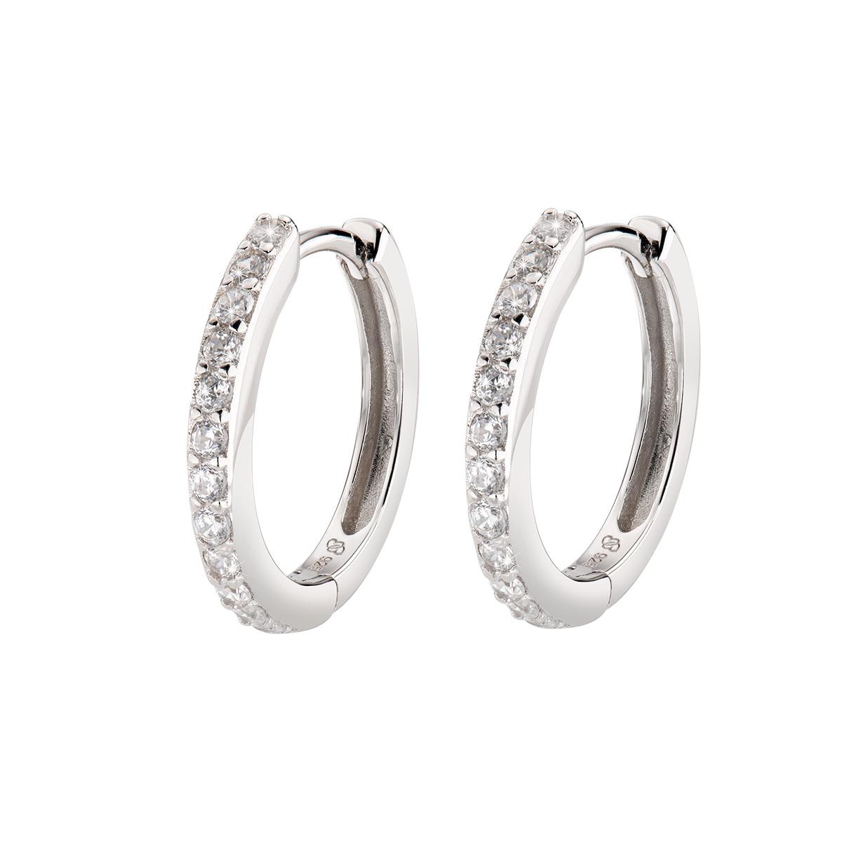 Orecchini Cerchio con Zirconi Bianchi - Amen Collection Ref. ECEBBZ - AMEN