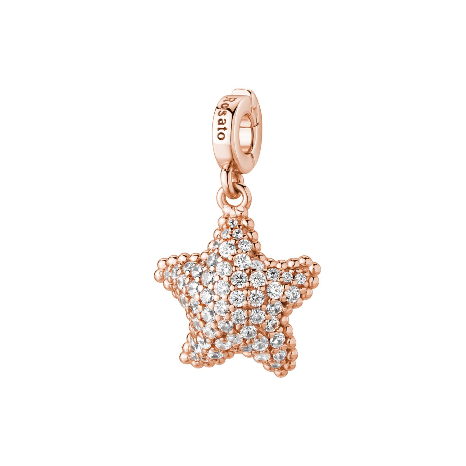 Rosato - Charm STORIE argento 925/1000, galvanica oro rosa a forma di  stella marina e cz white Ref. RZ257 - ROSATO