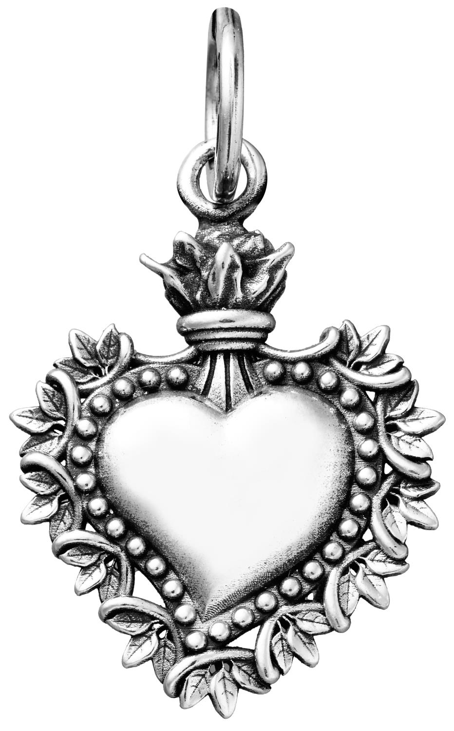 Giovanni Raspini - Charm Cuore Votivo Foglie Ref. 11284 - GIOVANNI RASPINI