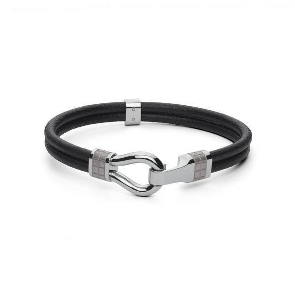 BRACCIALE BROSWAY - Bracciale CLINT 195mm in acciaio lucido e satinato  Ref. BIN12A - BROSWAY
