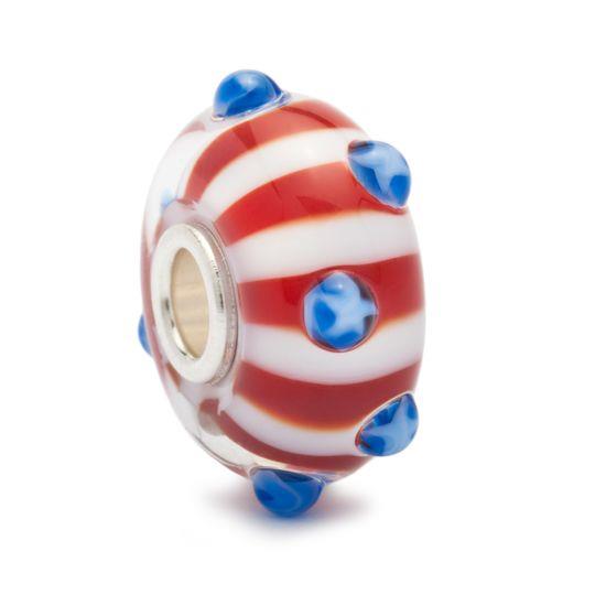 Trollbeads Bead in Vetro - Stelle e Strisce Ref. TGLBE-10105 - TROLLBEADS