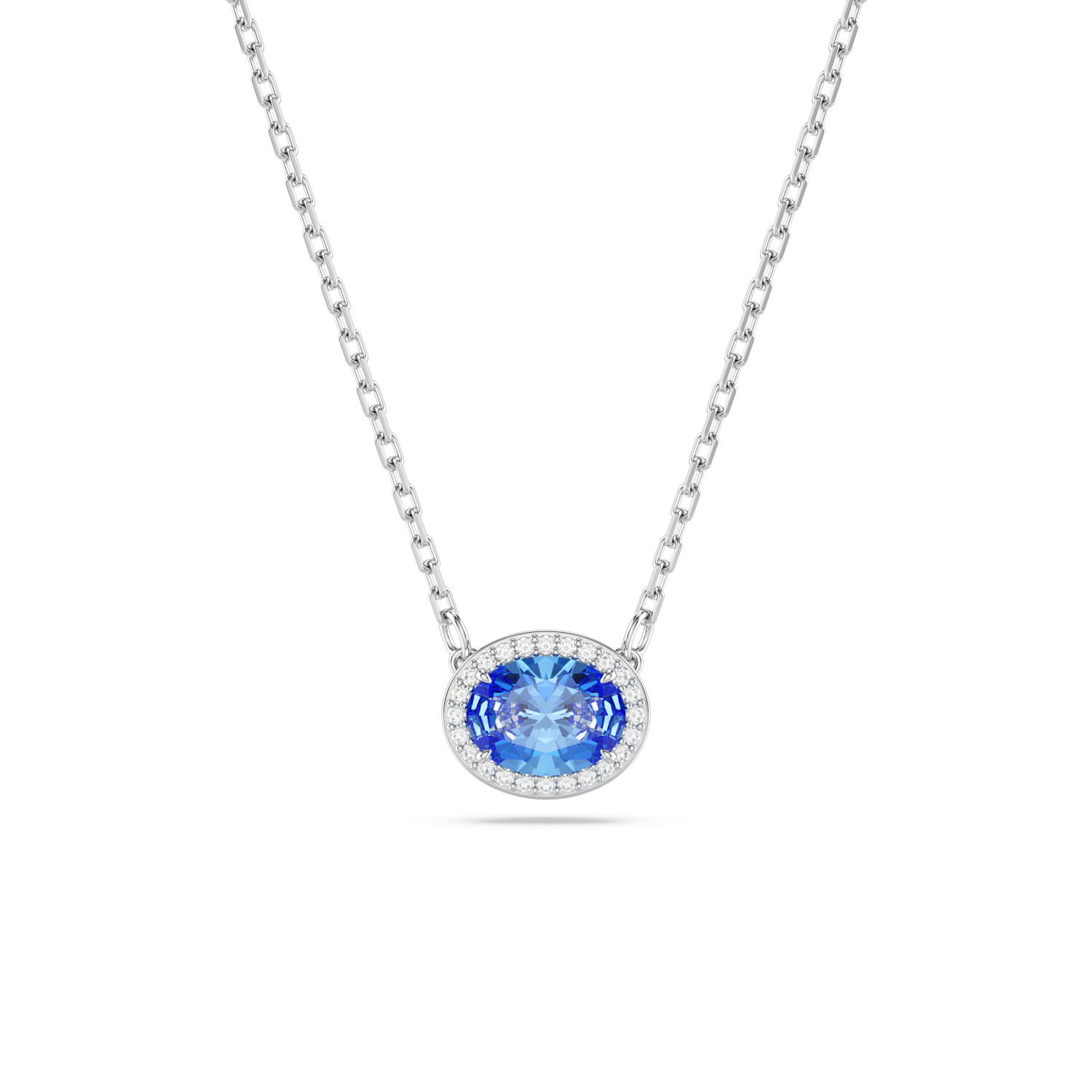Swarovski - Collana Constella, Taglio Oval, Blu, Placcato rodio Ref. 5671809 - SWAROVSKI