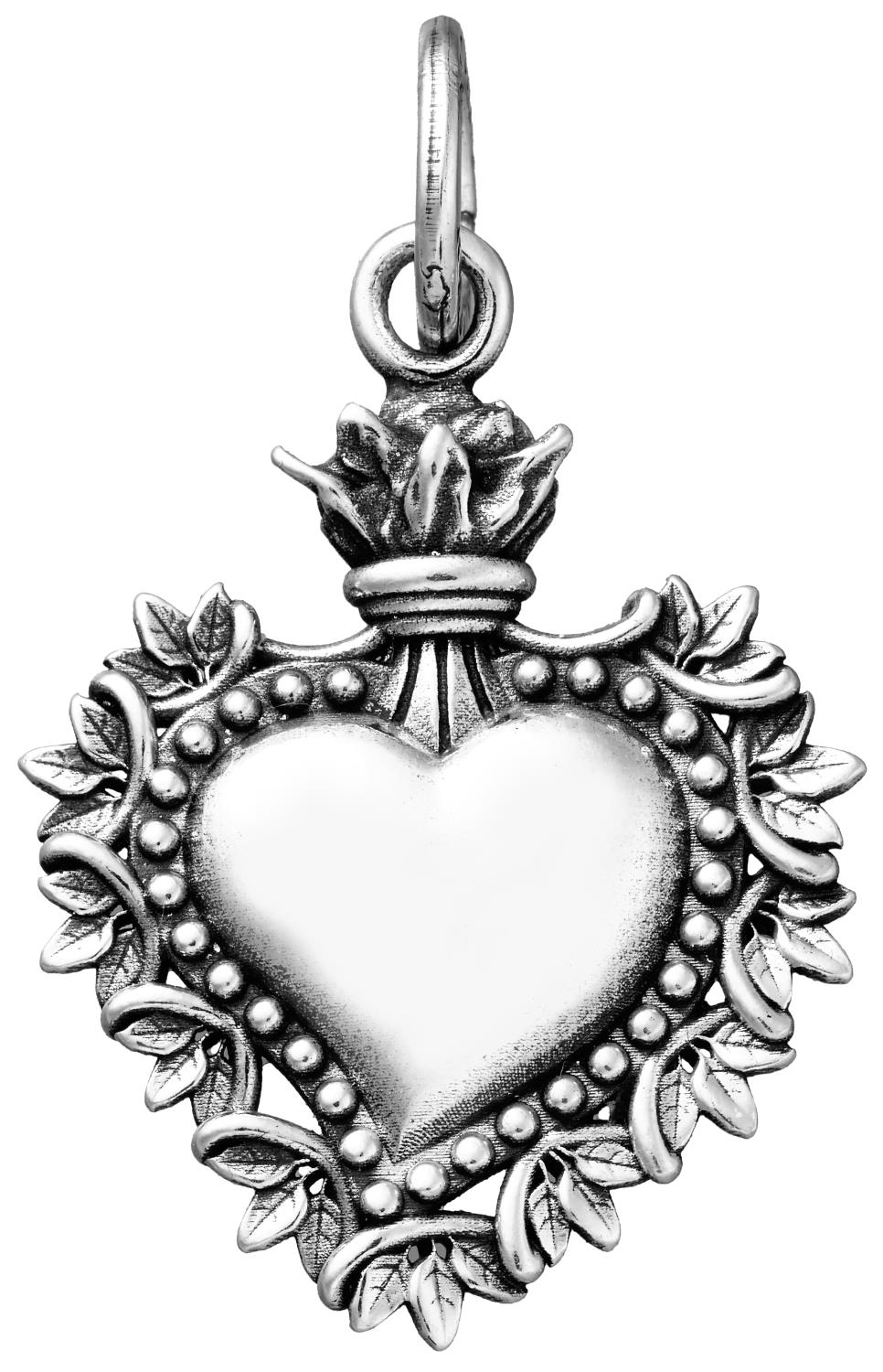 Giovanni Raspini - Charm Cuore Votivo Foglie Grande Ref. 11297 - GIOVANNI RASPINI