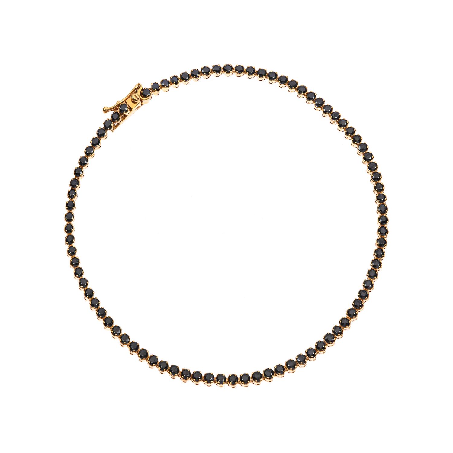 Bracciale Tennis in Oro Giallo e Zirconi Neri Ref. 771840 - FACCO
