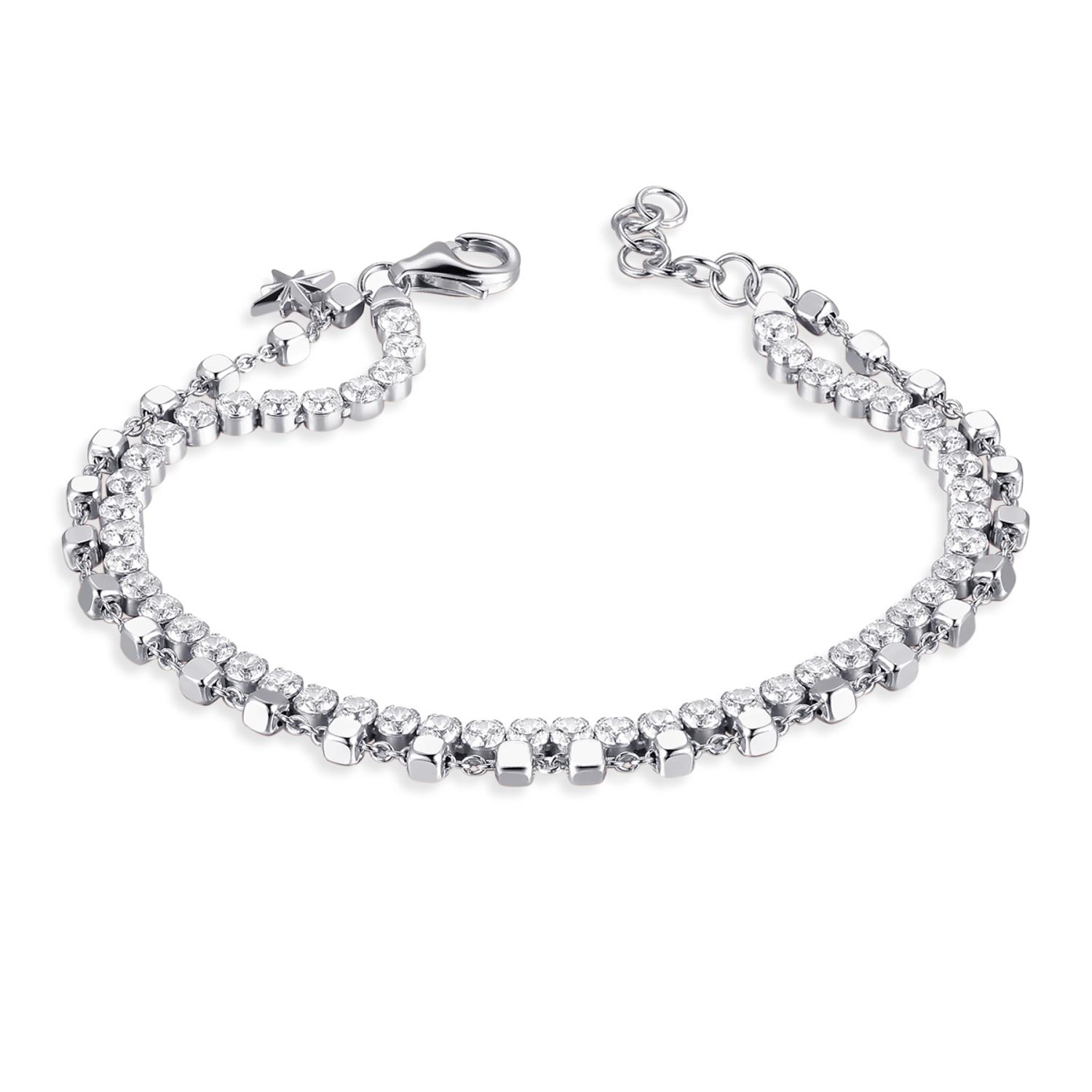 Rosato - Bracciale STORIE argento 925/1000 rodio con zirconi bianchi Ref. RZB019 - ROSATO
