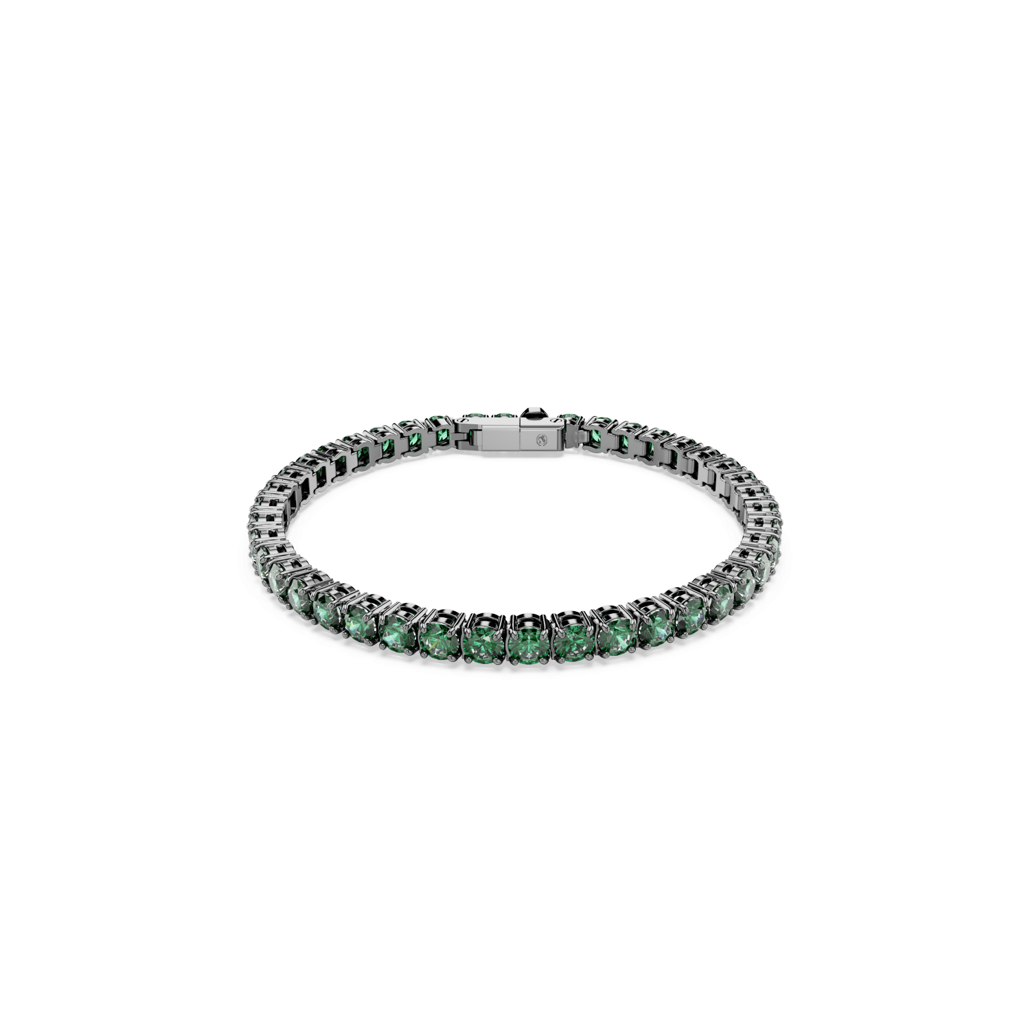 Swarovski - Bracciale Tennis Matrix, Taglio Round, Verde, Placcato rutenio Ref. 5743446 - SWAROVSKI