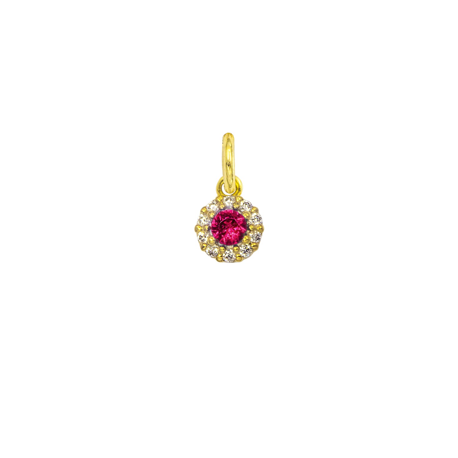 Charm Rubino in Oro 9 Kt e Zirconi  Ref. A0300G9 - FACCO