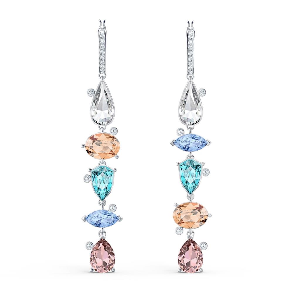 Orecchini Swarovski - a cerchio sunny, multicolore chiaro, placcato rodio Ref. 5520490 - SWAROVSKI