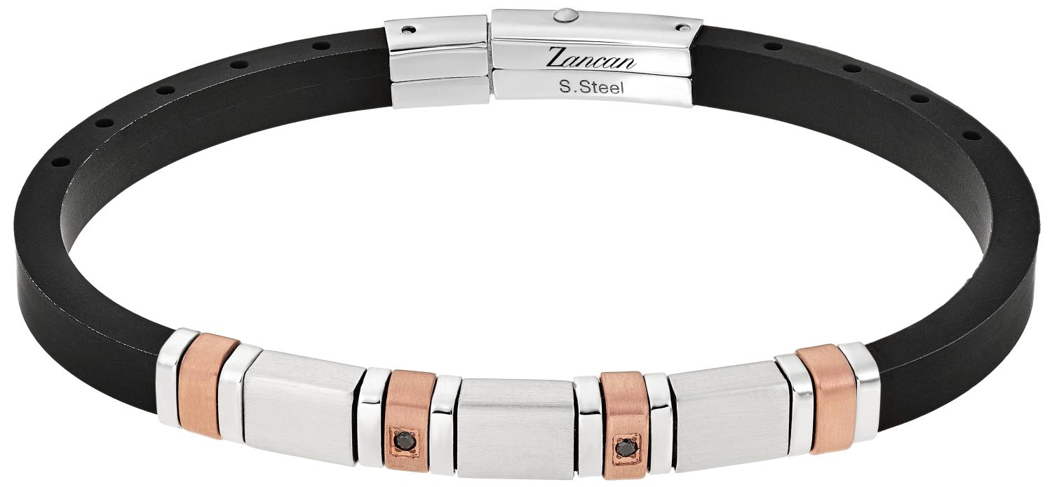 Bracciale Zancan da uomo in Acciaio e Caucci&ugrave; Ref. UHB116 - ZANCAN