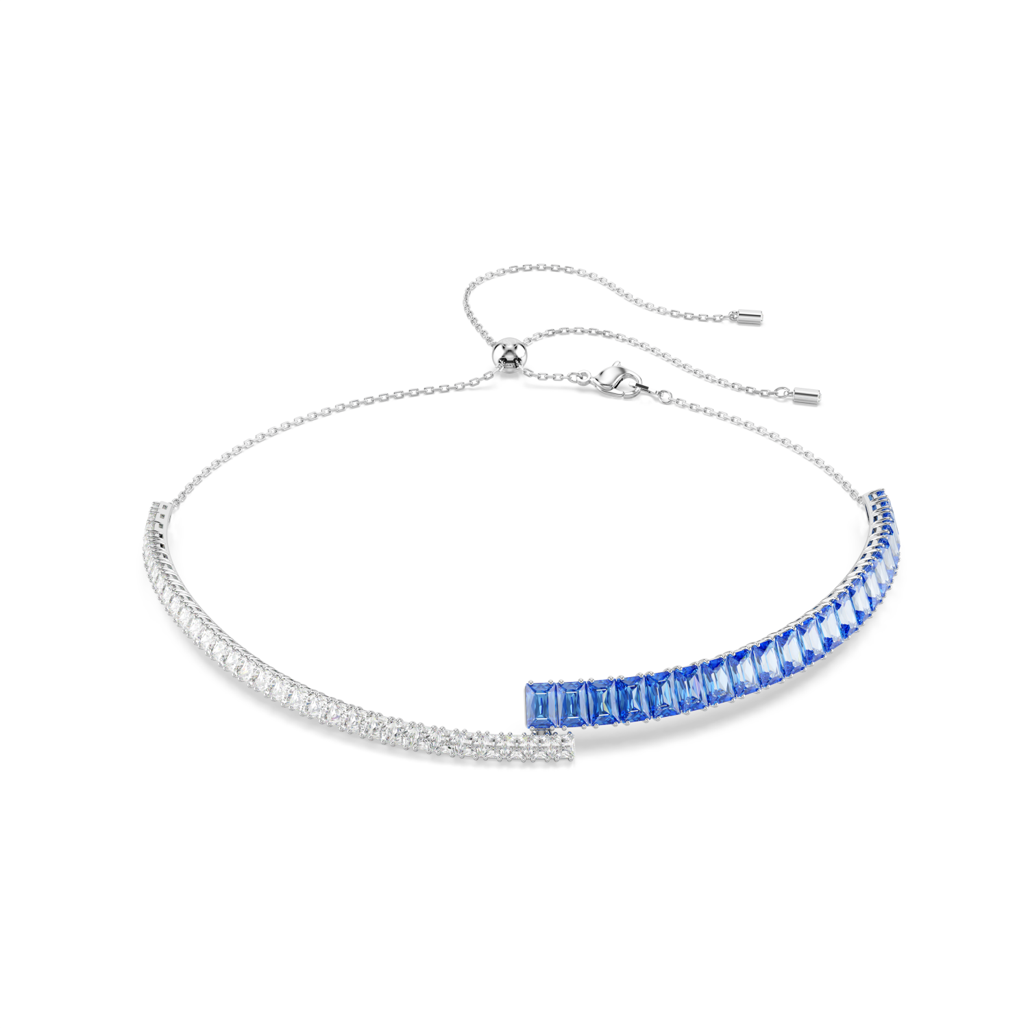 Swarovski - Girocollo Matrix, Taglio misto, Blu, Placcato rodio Ref. 5722464 - SWAROVSKI