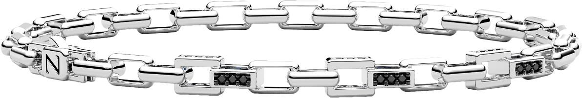Bracciale Zancan da uomo in Argento e Spinelli neri Ref. ESB319-NE - ZANCAN