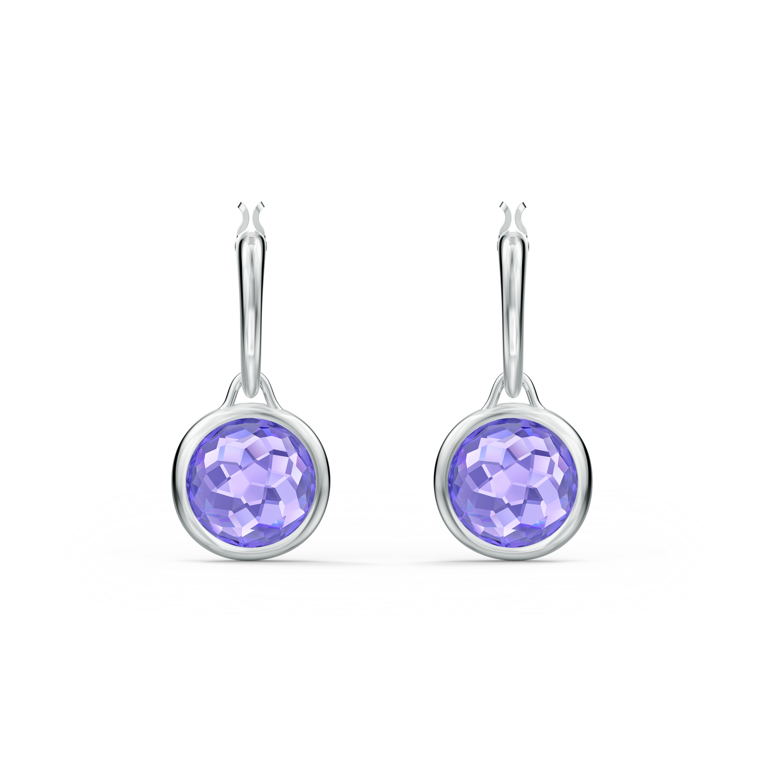 Swarovski - Orecchini a cerchio Tahlia, Rotondo, Viola, Placcato rodio Ref. 5572586 - SWAROVSKI