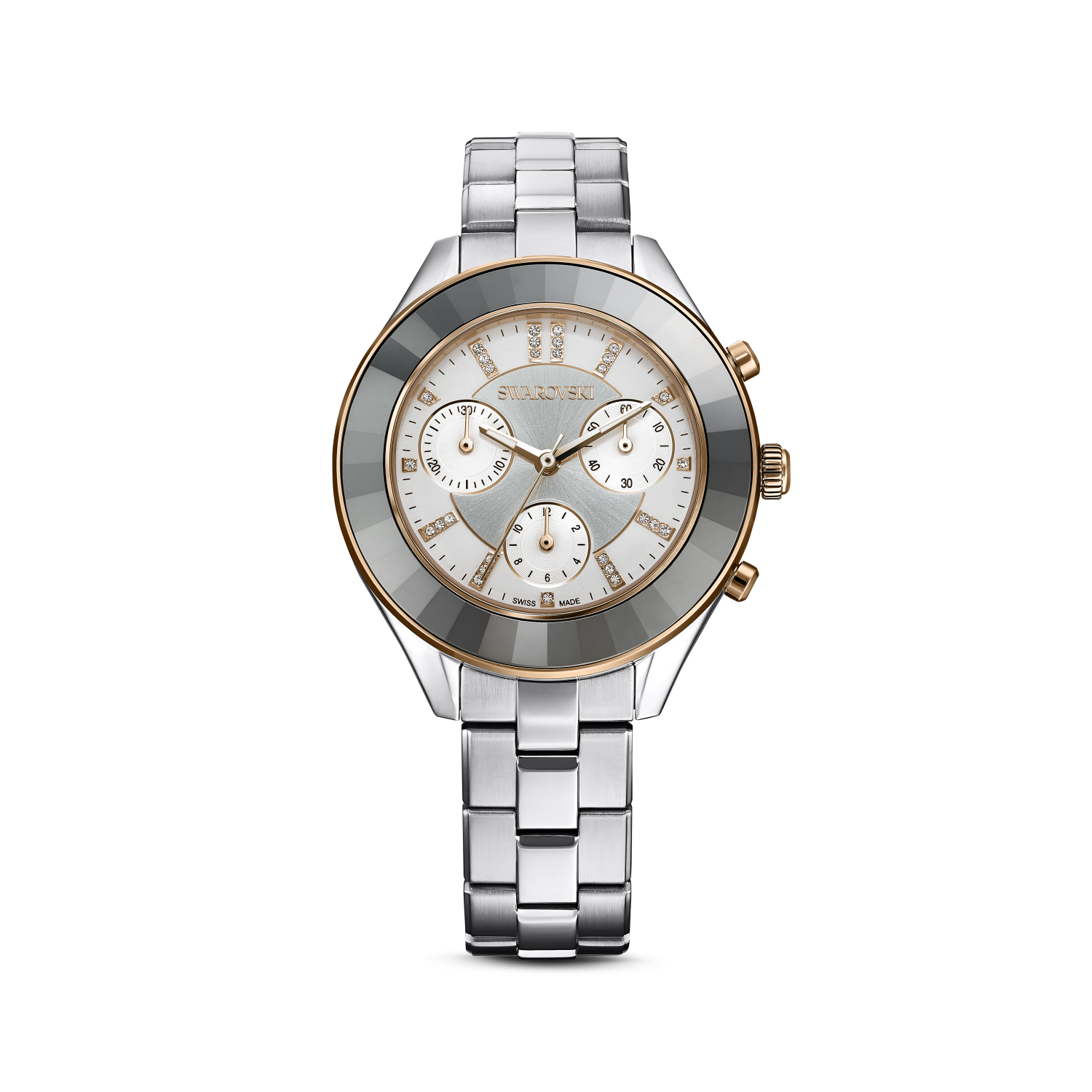 Swarovski - Orologio Octea Lux Sport, Fabbricato in Svizzera, Bracciale di metallo, Tono argentato, Acciaio inossidabile Ref. 5610494 - SWAROVSKI