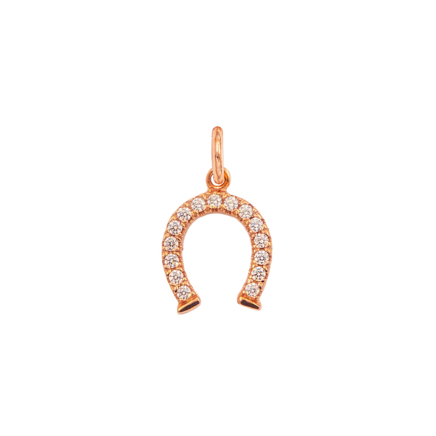 Charm Ferro di Cavallo in Oro 9 Kt e Zirconi  Ref. A0224R9 - FACCO