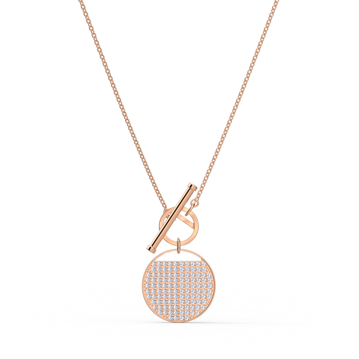 Swarovski - Collana Ginger T Bar, Bianco, Placcato color oro rosa Ref. 5567529 - SWAROVSKI