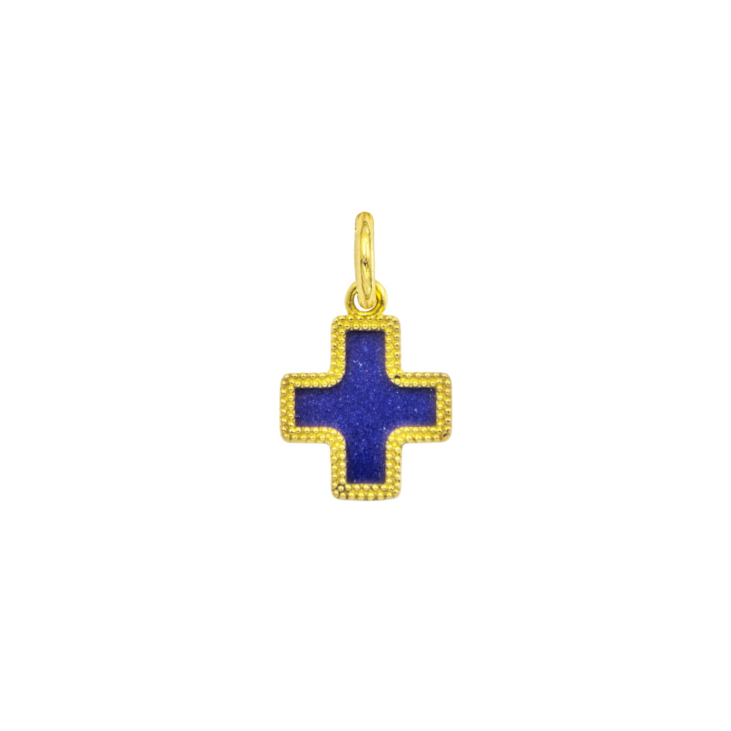 Charm Croce in Oro 9 Kt e Lapislazzuli  Ref. A0408G9 - FACCO