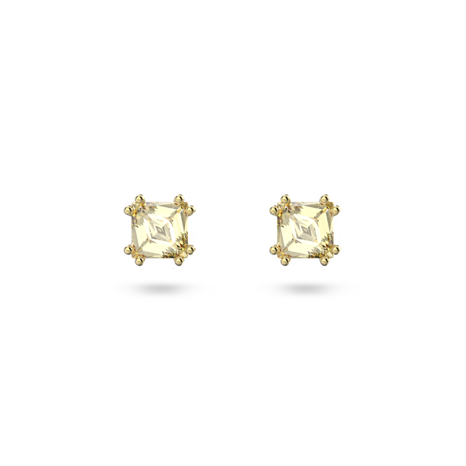 Swarovski - Orecchini a lobo Stilla, Taglio Cushion, Gialli, Placcato color oro Ref. 5639124 - SWAROVSKI