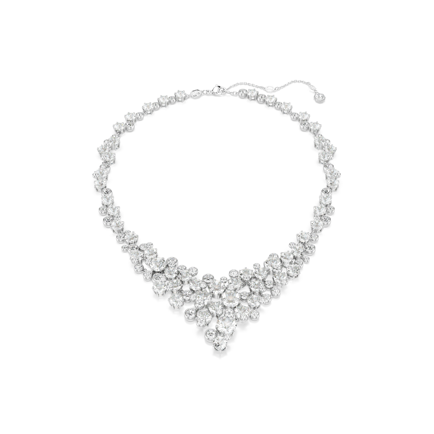 Swarovski - Collana Constella, Taglio misto, Chiusura, Bianca, Placcato rodio Ref. 5732249 - SWAROVSKI