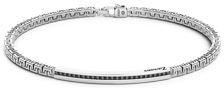 Bracciale Zancan da uomo in Argento e Spinelli neri Ref. EXB729 - ZANCAN