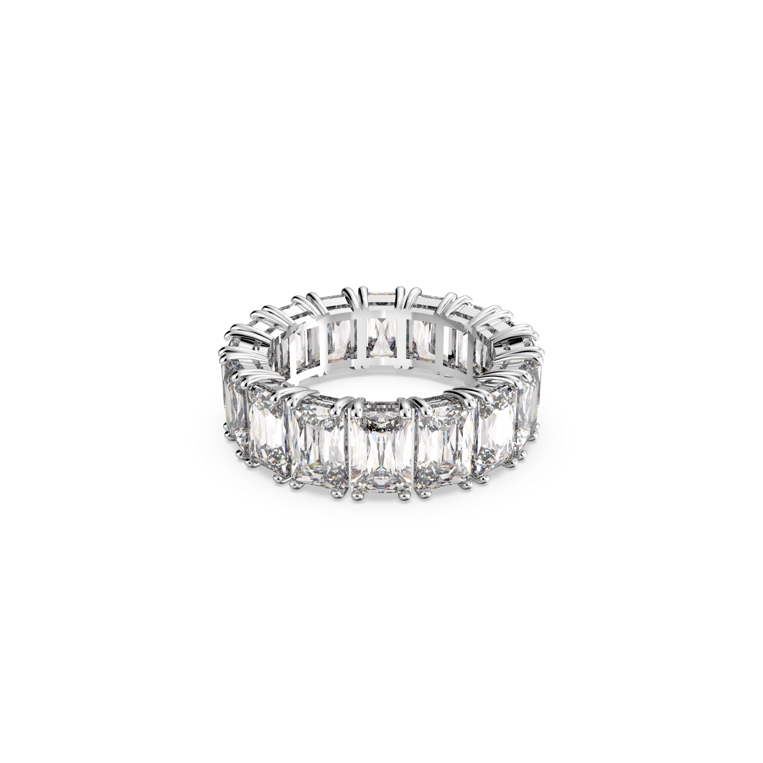 Swarovski - Anello Vittore, Taglio rettangolare, Bianco, Placcato rodio Ref. 5572695 - SWAROVSKI