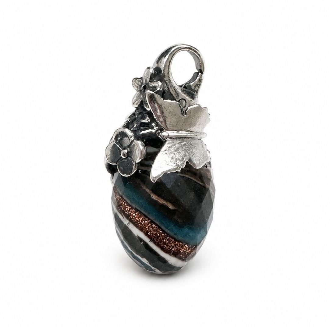 Trollbeads Speciali Pendente Primavera in Fiore Sfaccettato petrolio - TROLLBEADS