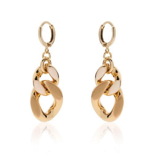 UNOAERRE - Orecchini groumette smalto beige in Bronzo Ref. 2185 - UNOAERRE