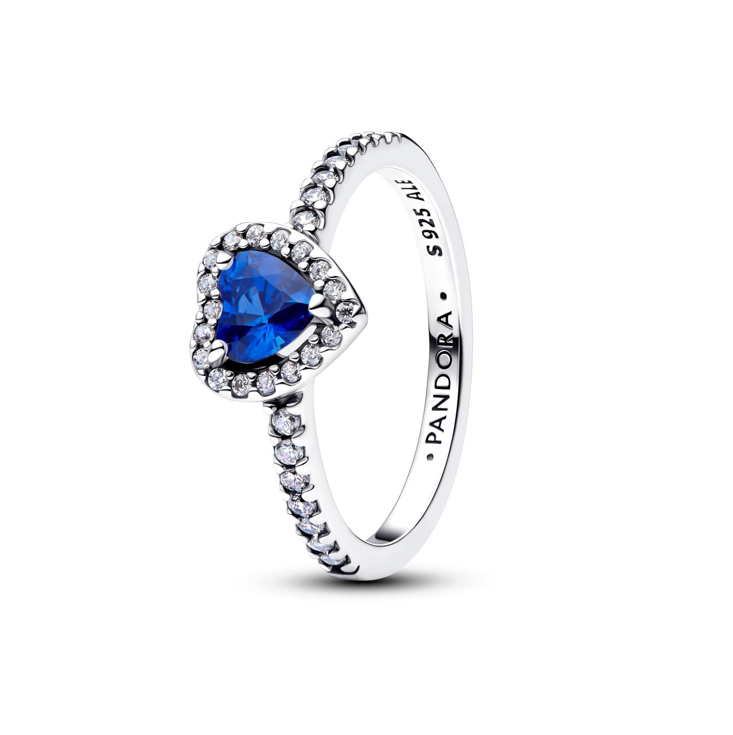 Pandora - Anello Cuore in Rilievo Blu Intenso Ref. 198421C09-50 - PANDORA