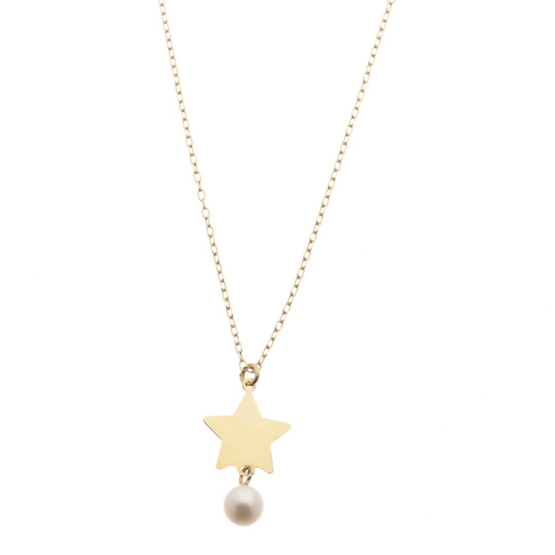 Collana in Oro Giallo Simbolo Stella con Perla Ref. 766007 - FACCO