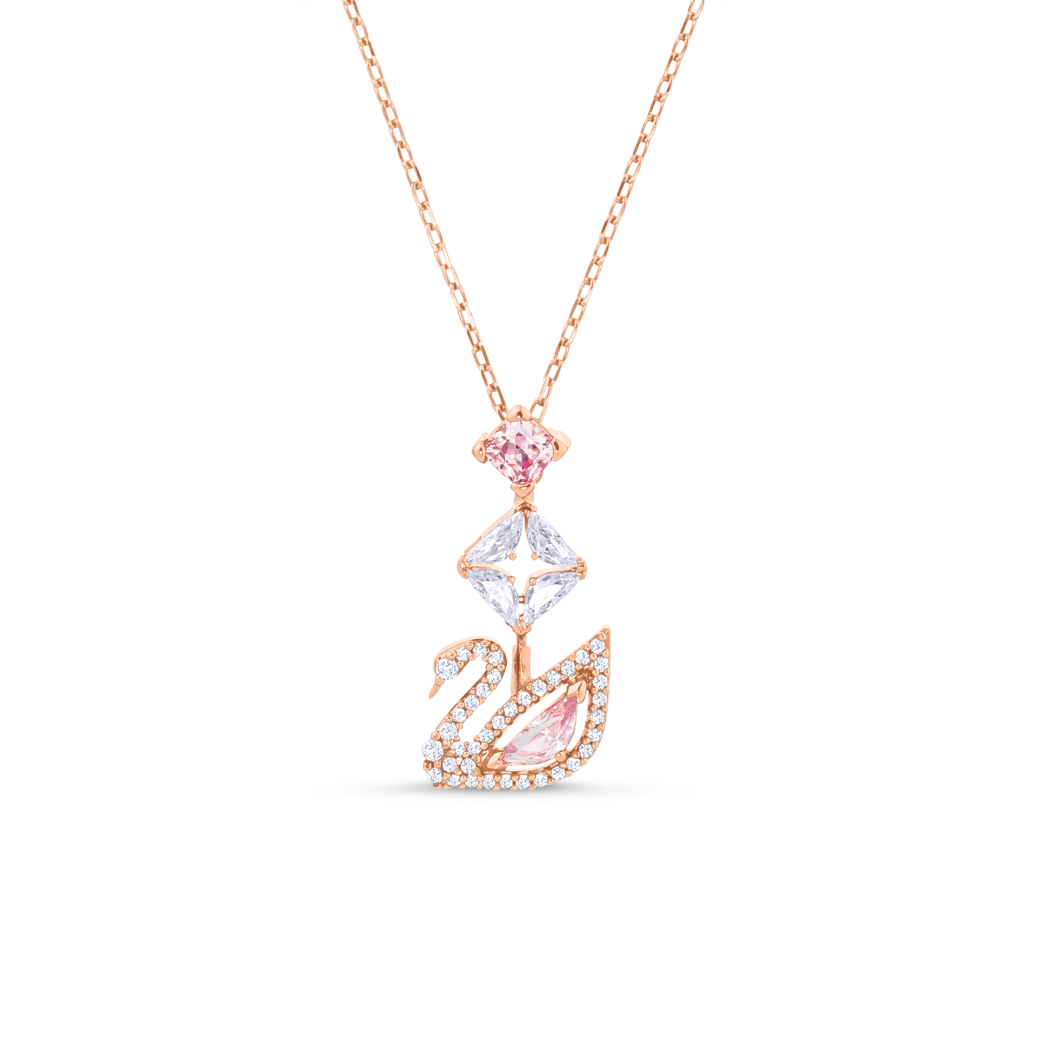 Swarovski - Collana a Y Dazzling Swan, Cigno, Rosa, Placcato color oro rosa Ref. 5473024 - SWAROVSKI