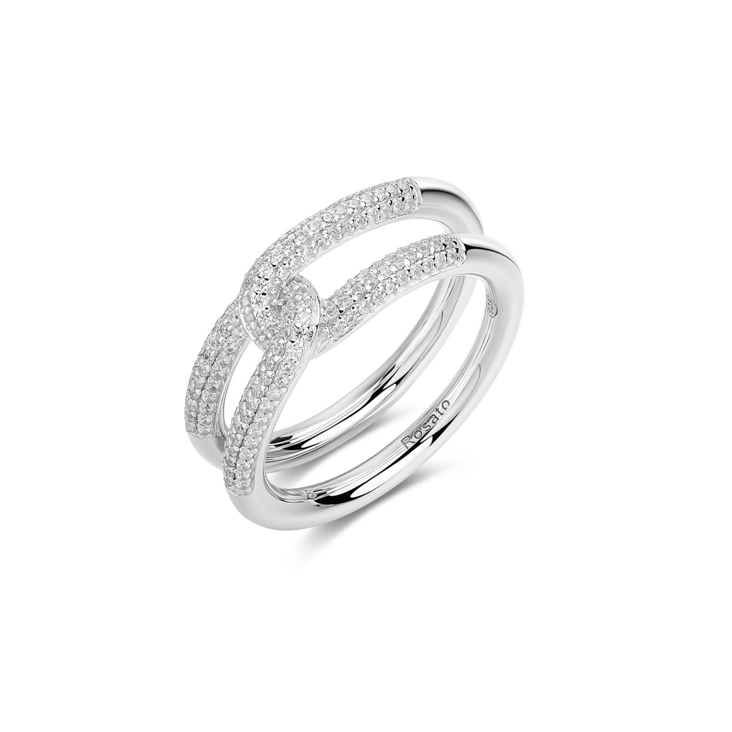 Rosato - Anello 14 BIANCA argento 925/1000 rodio, cubic zir Ref. RZBI83B - ROSATO