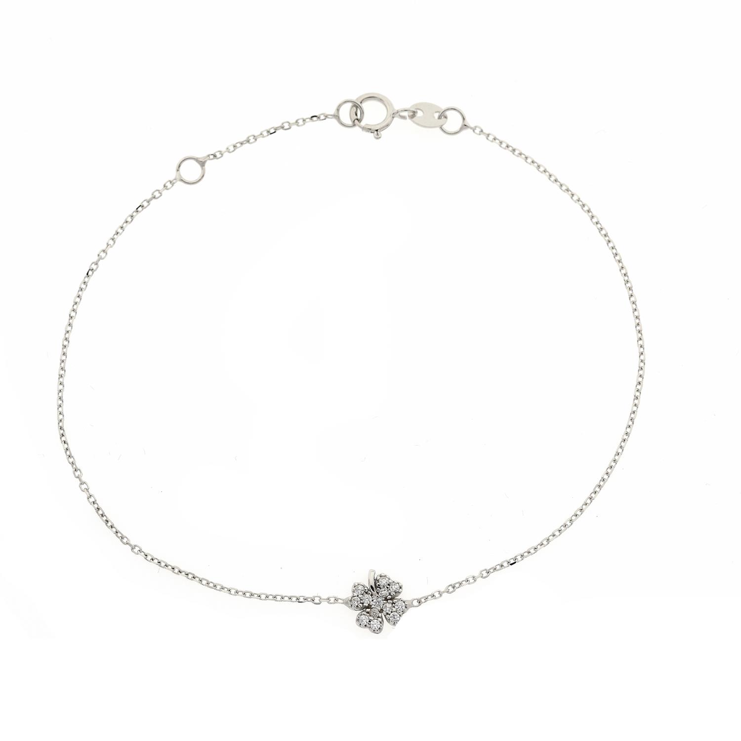 Bracciale in Oro Bianco Simbolo Quadrifoglio Ref. 758760 - FACCO