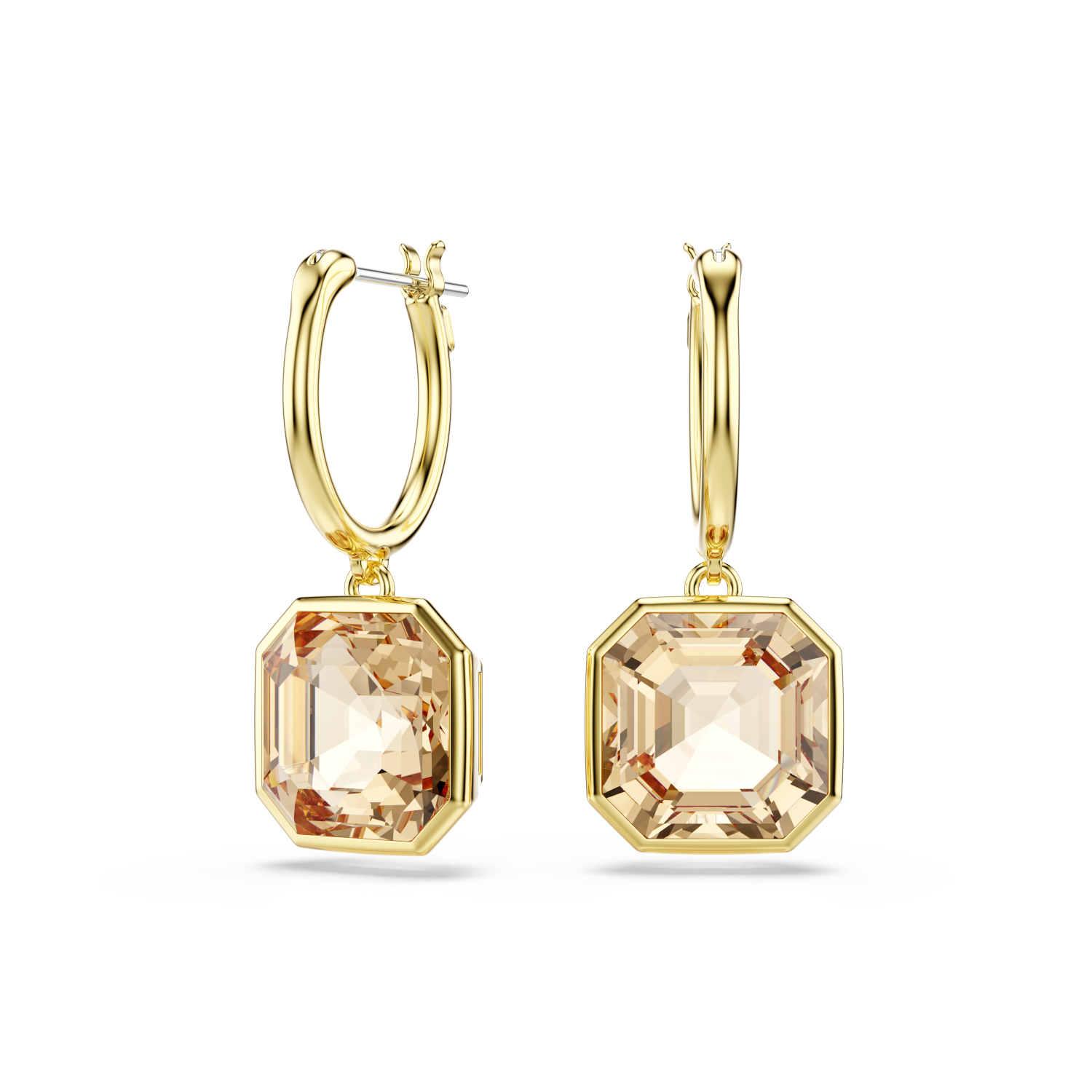 Swarovski - Orecchini pendenti Millenia, Taglio squadrato, Caramello, Placcato color oro Ref. 5731148 - SWAROVSKI