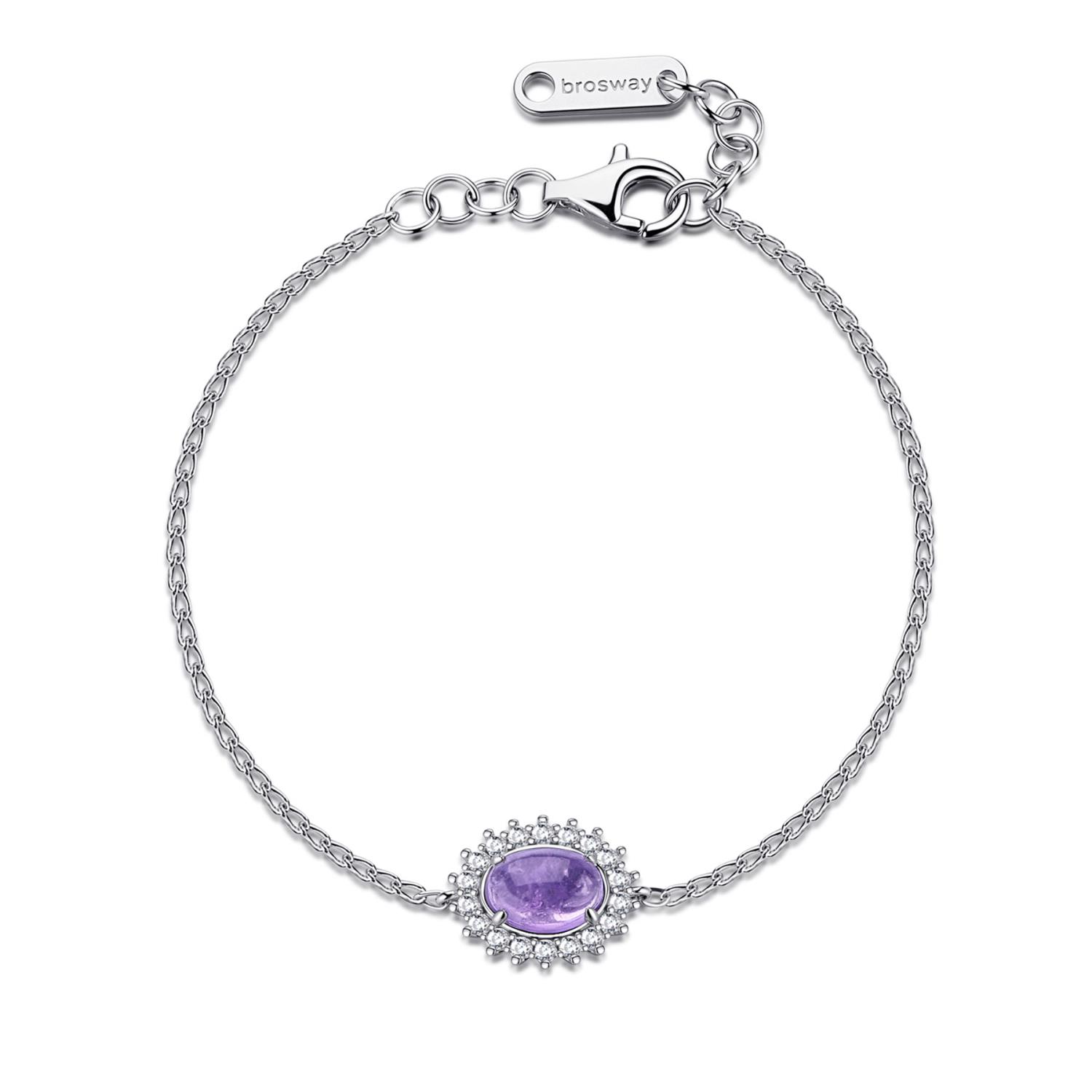 Brosway - Bracciale Kate FANCY in argento 925/1000 rodiato, con ametista e cubic zirconia Ref. FMP128 - BROSWAY