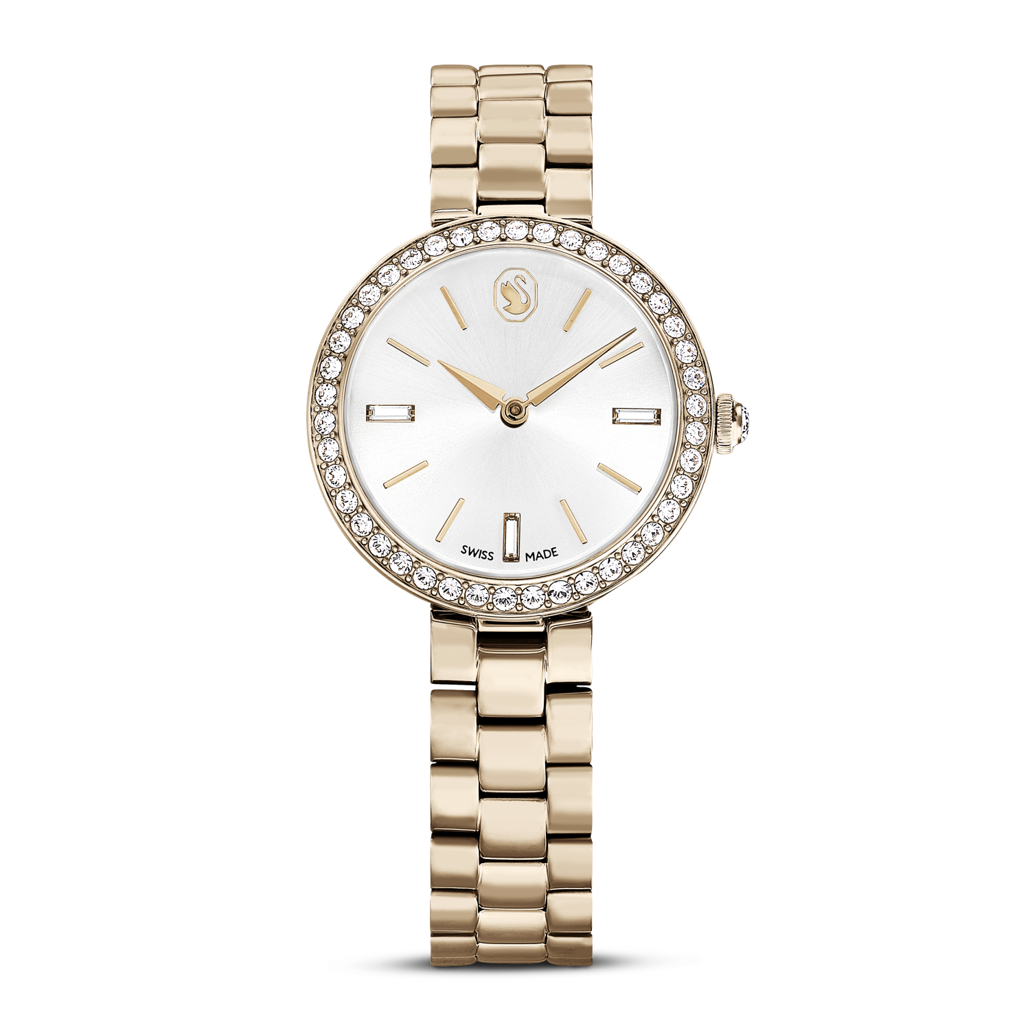 Swarovski - Orologio Certa, Fabbricato in Svizzera, Bracciale di metallo, Tono dorato, Finitura in tonalit&agrave; champagne dorato Ref. 5673013 - SWAROVSKI