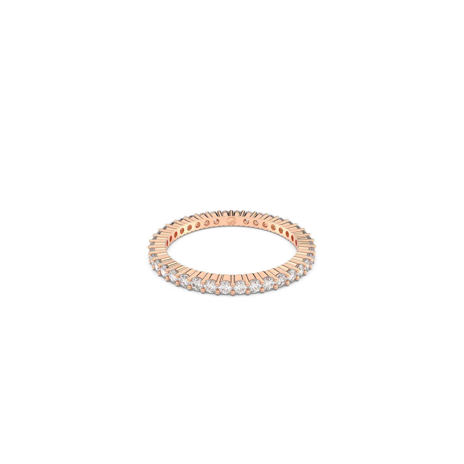 Swarovski - Anello Vittore, Taglio tondo, Bianco, Finitura in tono oro rosa Ref. 5655706 - SWAROVSKI