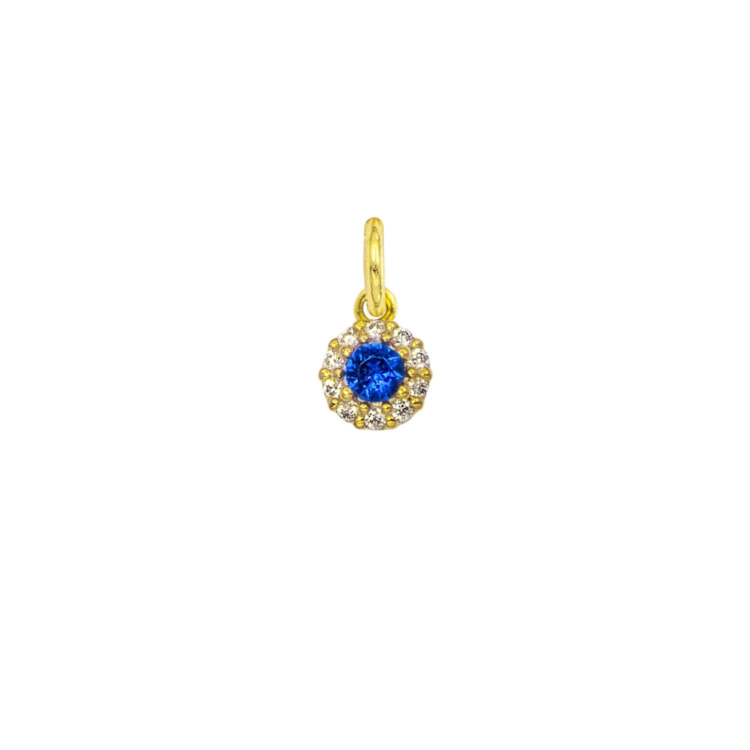 Charm Zaffiro in Oro 9 Kt e Zirconi  Ref. A0301G9 - FACCO