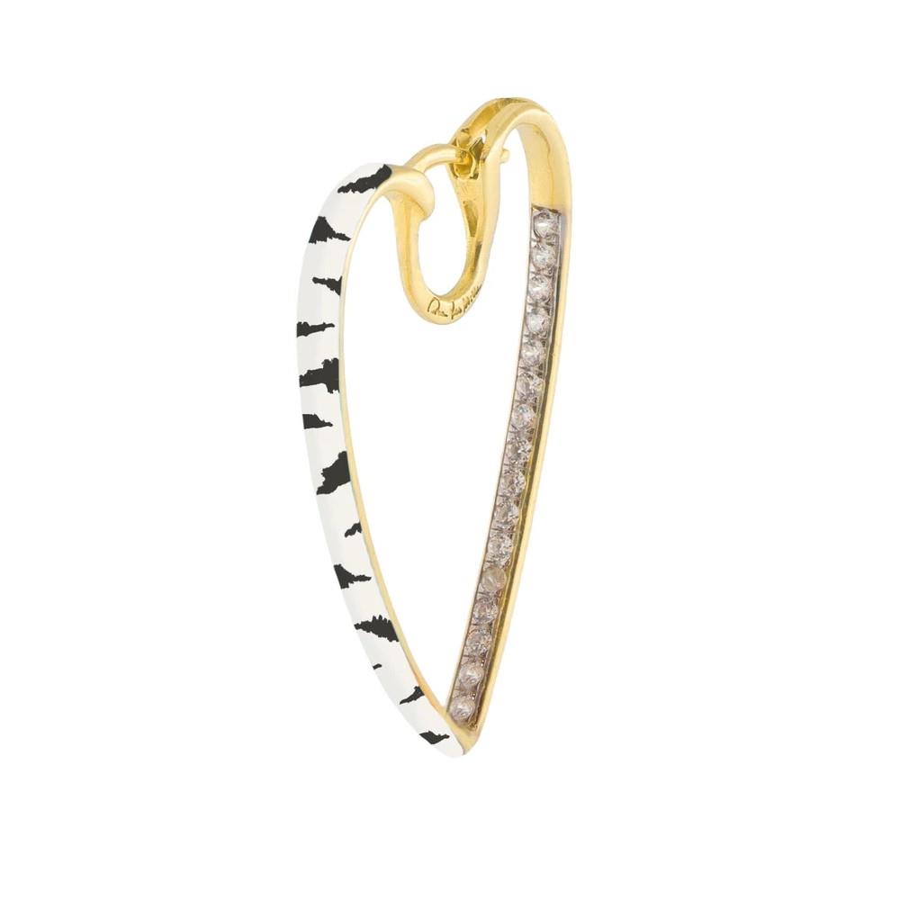 Orecchino Rue des Mille - Jungle Tribe mono orecchino cuore zebrato Ref. W-ORJ-04 Z - RUE DES MILLE
