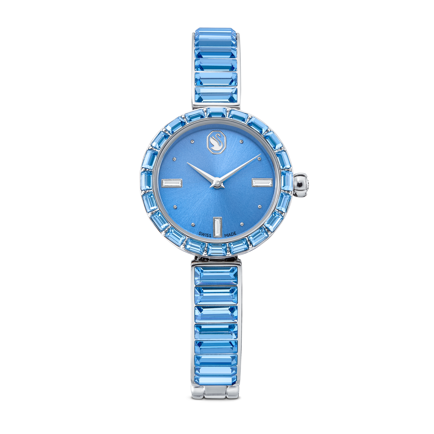 Swarovski - Orologio Matrix bangle, Fabbricato in Svizzera, Bracciale in cristallo, Blu, Acciaio inossidabile Ref. 5730172 - SWAROVSKI