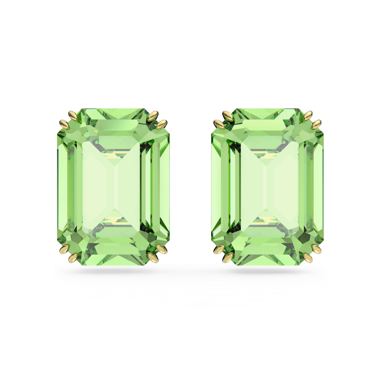 Swarovski - Orecchini a lobo Millenia, Taglio ottagonale, Verdi, Placcato color oro Ref. 5638489 - SWAROVSKI